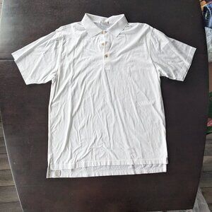 Peter Millar White Polo 100% Cotton Size Large